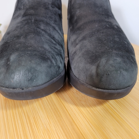 MEPHISTO solid black almond toe wedge slip on casual work comfort shootie - Picture 10 of 11